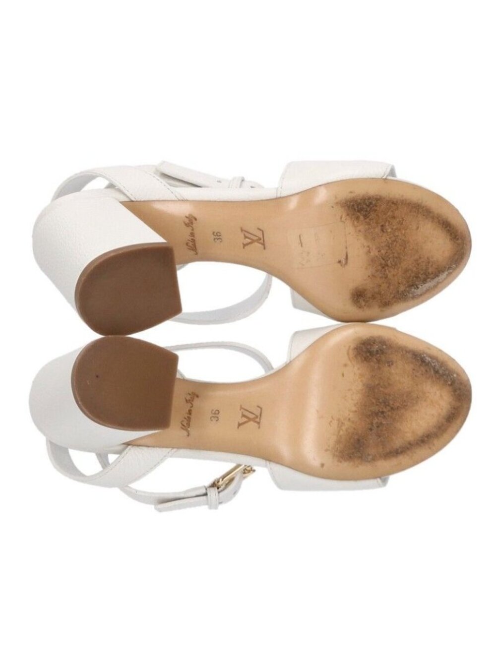 Louis Vuitton Lockit Line Circle Logo Belt Sandals 36 - Picture 3 of 5